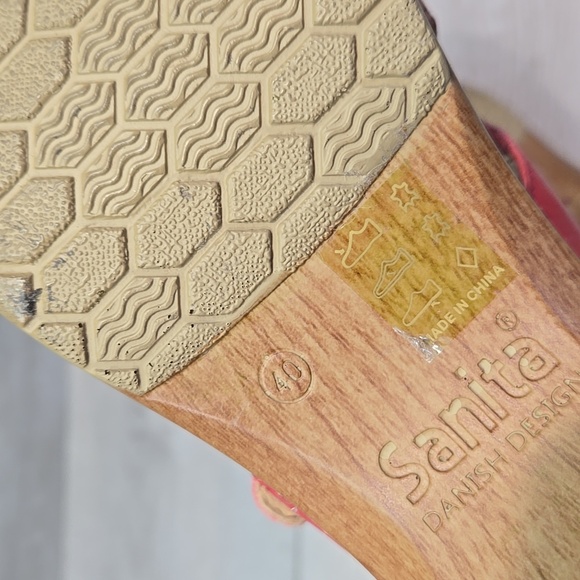 Sanita By Dansko Red Leather Women's Mules Mary Jane Shoes Sz 40/8.5-9 - Picture 11 of 12